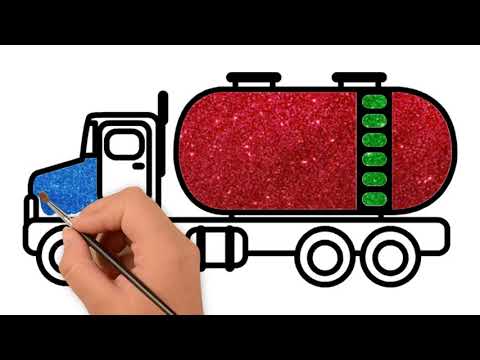 How To Draw Tank Truck For Kids | Cách Vẽ Ô Tô Chở Bình Xăng Dầu Cho Bé.