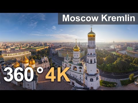 360° Moscow Kremlin. 4К aerial video