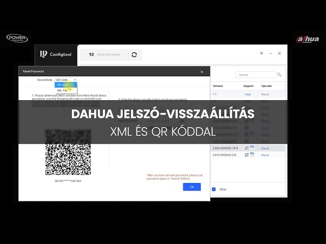 Dahua jelszó reset egyszerűen | XML + QR bemutató