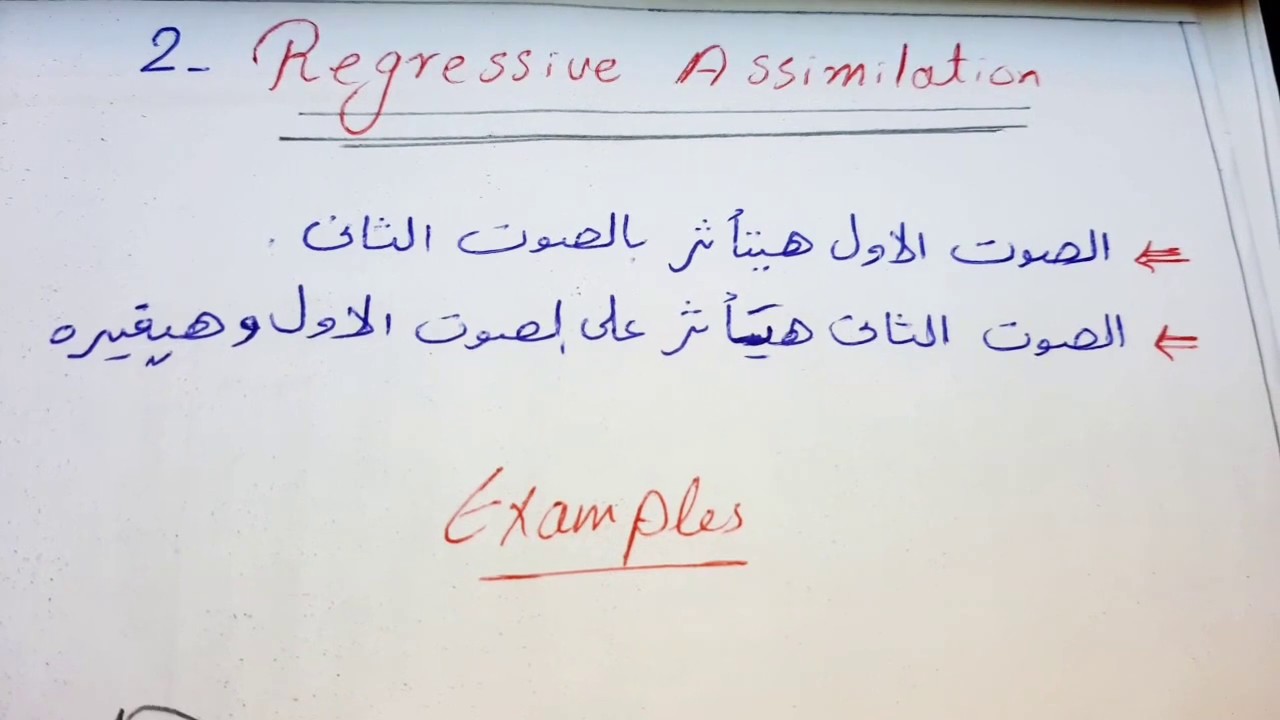Regressive Assimilation YouTube