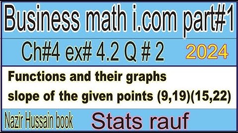 q2 ex4.2 ch4 business math i.com part1 slope/function and graphs nazir hussain irfan /stats rauf