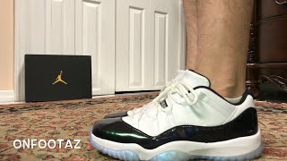 jordan 11 emerald on feet