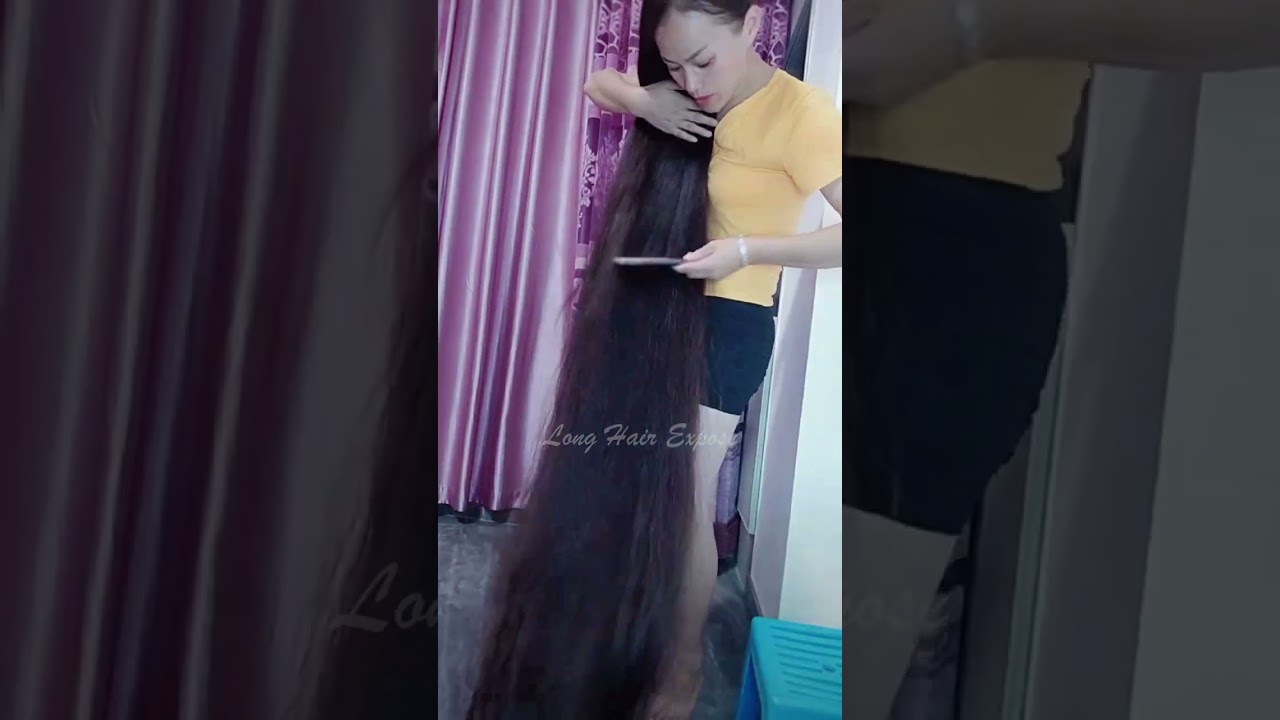 Super Long Thick Hair  | #longhair #longhairponytail #longhairasian  #domesticlonghair
