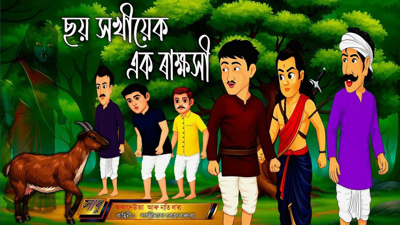 Assamese Story | ছয় বন্ধু আৰু এক ৰাক্ষসীৰ সাধু | Assamese Cartoon | Hadhu Kotha | Animation Story 