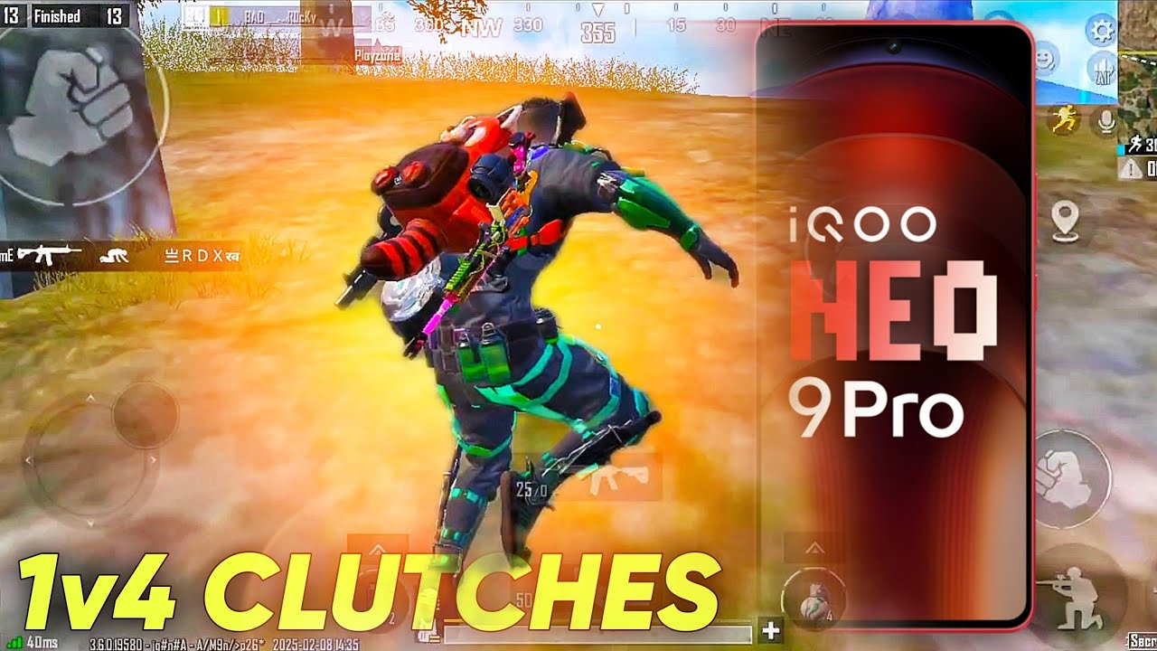 1v4 CLUTCHES IN CONQUEROR LOBBY ON IQOO NEO 9 PRO