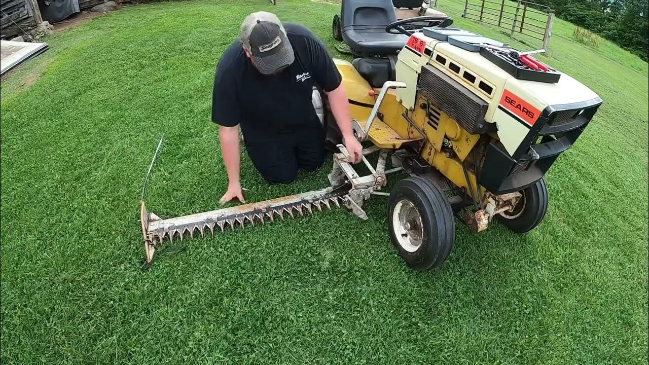 Installing Sears suburban sickle bar knife and quick test cutting