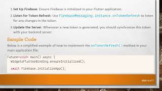 The Correct Way to Use onTokenRefresh() in Firebase Messaging with Flutter