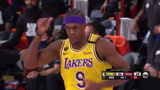 Rajon Rondo with the rebound and shoots it off the glass | Lakers vs Rockets