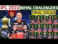 TATA IPL 2022 | ROYAL CHALLENGER BANGALORE FINAL SQUAD 2022 | RCB CONFRIM SQUAD &amp; CAPTAIN 2022