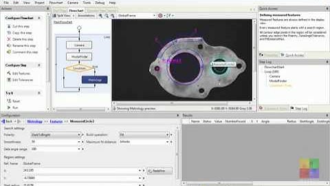 Matrox Design Assistant interactive development environment using the metrology step