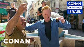 Conan thanks the people of israel and palestine for their hospitality
many, many cups coffee. more @ http://teamcoco.com/video team coco is
...