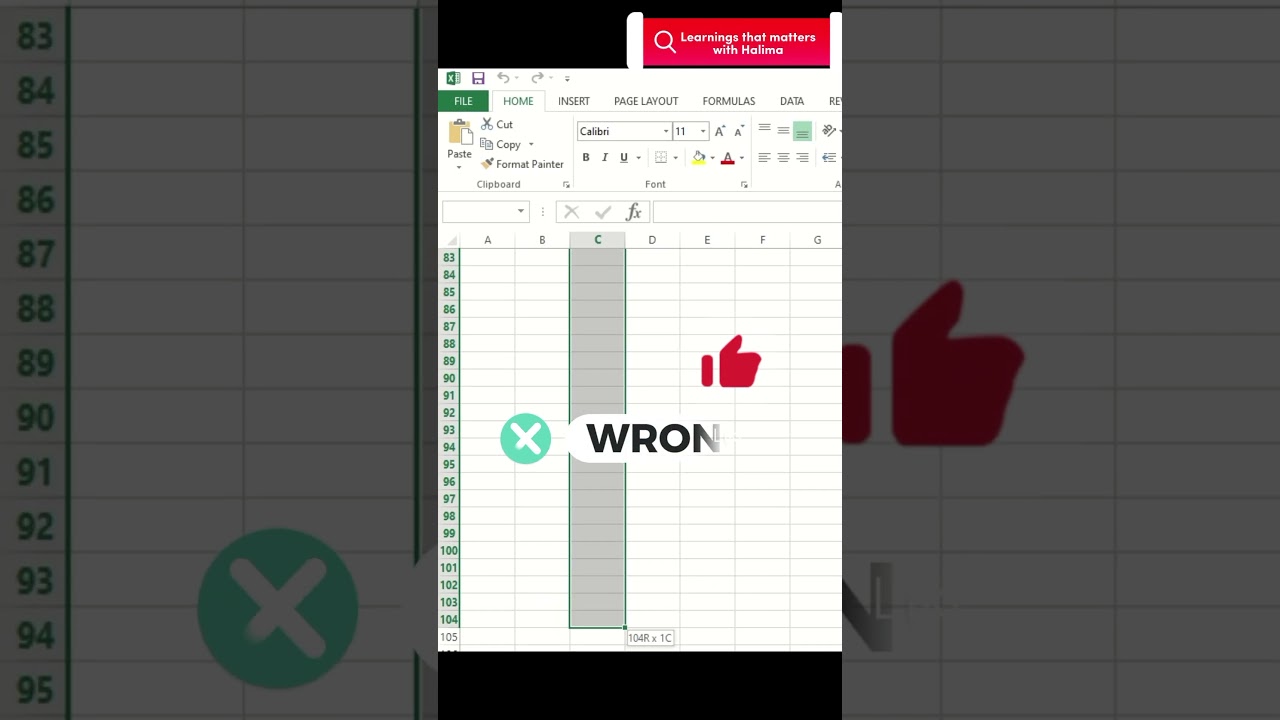 Select the entire column in a second | Excel shortcuts #excel #exceltips