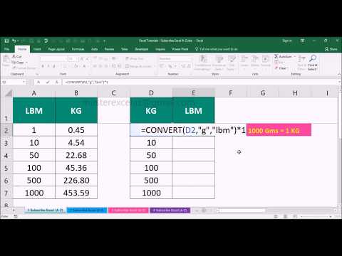 Video: Kaip „Excel“konvertuoti svarus į kilogramus?
