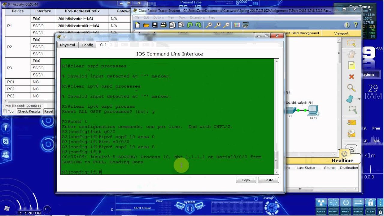 8.3.3.5 - Configuring Single Area Basic OSPFv3
