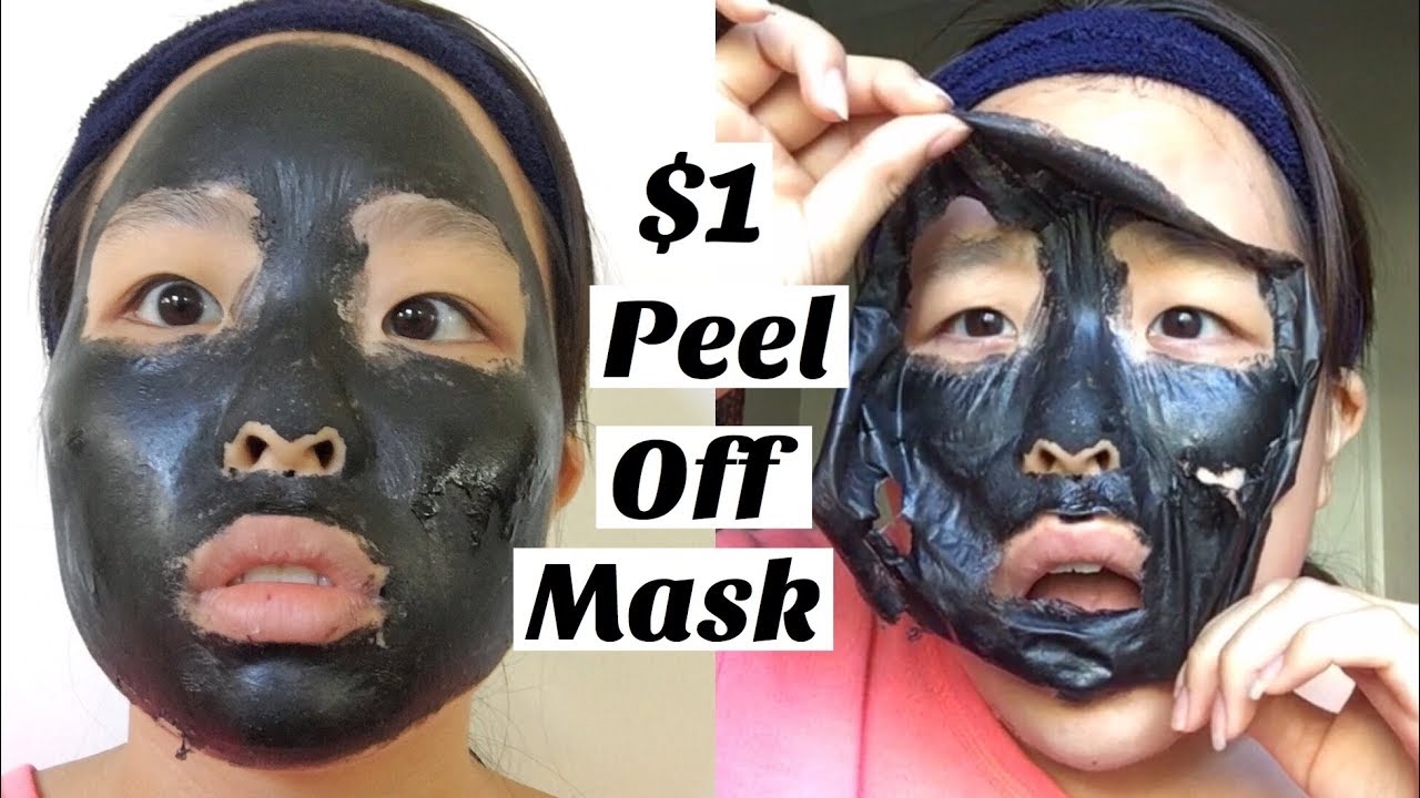 $1 Charcoal Blackhead Peel off Face Mask *PAINFUL* - YouTube
