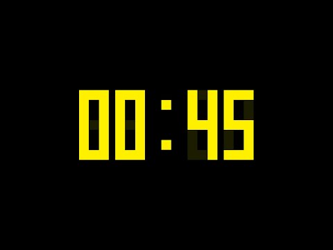 45 Seconds Countdown Timer with Alarm & Time Markers / Chapters - Digital Display - Yellow - v2