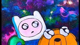 Adventure Time Finn and Jake GALAXY Beginner Acrylic Tutorial