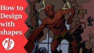 How to design with shapes : Lets Draw Hellboy