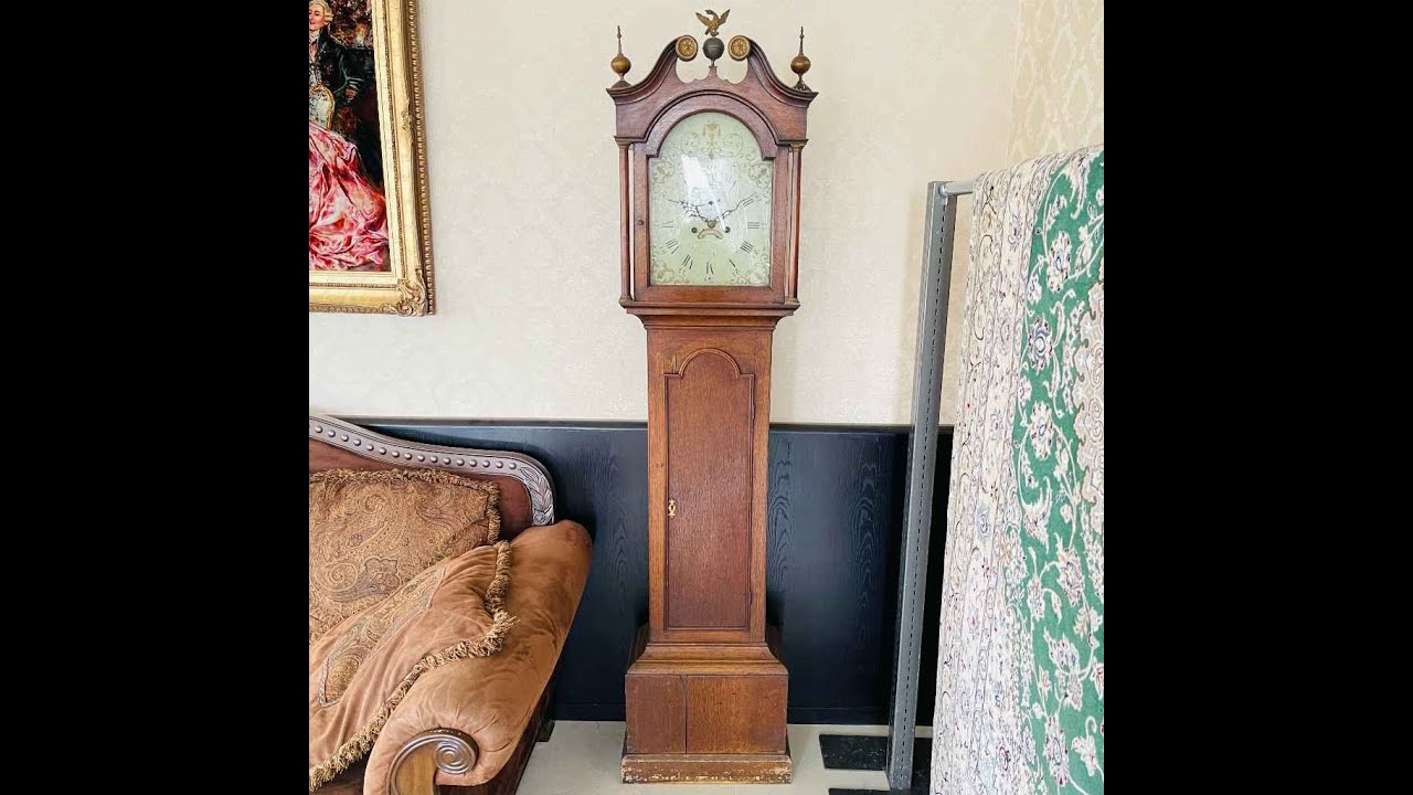 アンティーク 1900年代  オーク材 イギリス ロングケースクロック [ Antique and Reuse Fynd]  FYND-0000308【Fynd 商品動画】