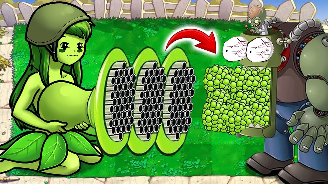 Girl Gatling Pea Vs Giga Gargantuar Vs Dr Zomboss Plants Vs Zombies ...