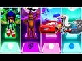 Sonic exe  vs fnaf  vs mcqueen eater vs spider thomas exe  tiles hop edm rush