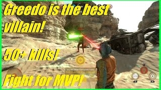 Star Wars Battlefront - Greedo is the best villain for HvsV! |Fight for MVP! (50+ kills & 14K pts!)