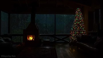 Warm Fire & Light Rain Ambience 🔥🌧️ Cozy Background for Reading, Rest & Dreaming 🎄 Best Relaxation