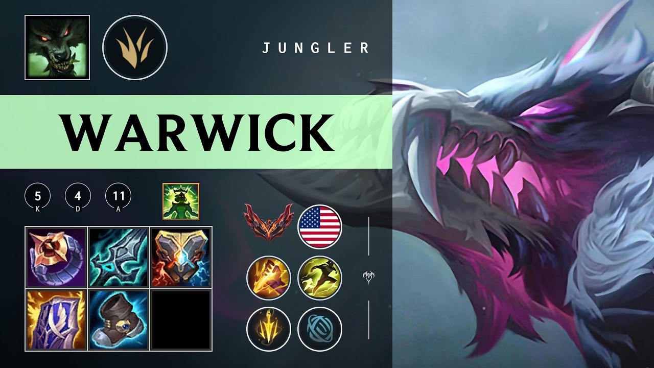 Warwick Jungle vs Jarvan IV - NA Grandmaster Patch 26.03