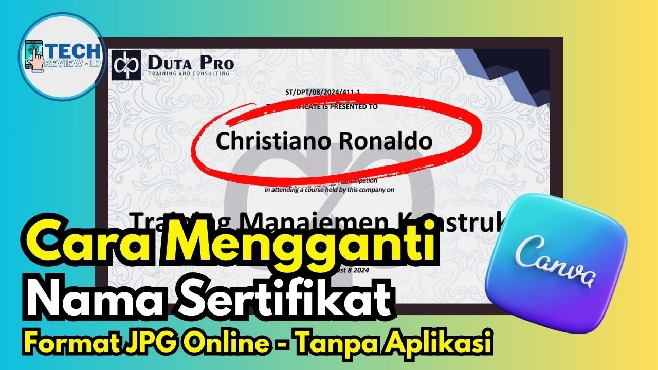 Cara Mengganti Nama Di Sertifikat JPG Online Tanpa Aplikasi