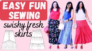 PULL UP fresh SWISHY skirts! 3 Caprice (Love Notions). Pockets, gathering, plackets & more!