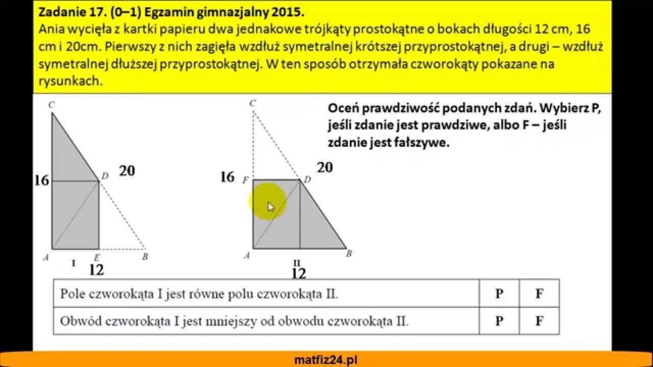 Pole Czworokąta Sprawdzian Klasa 5