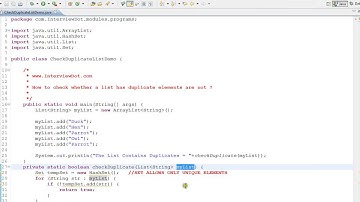 JAVA CHECK WHETHER LIST CONTAINS DUPLICATES DEMO