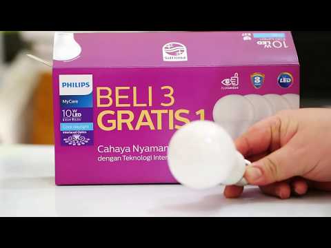 UNBOXING NEW LED PHILIPS BULB 10 WATT PAKET BELI 3 GRATIS 1. 