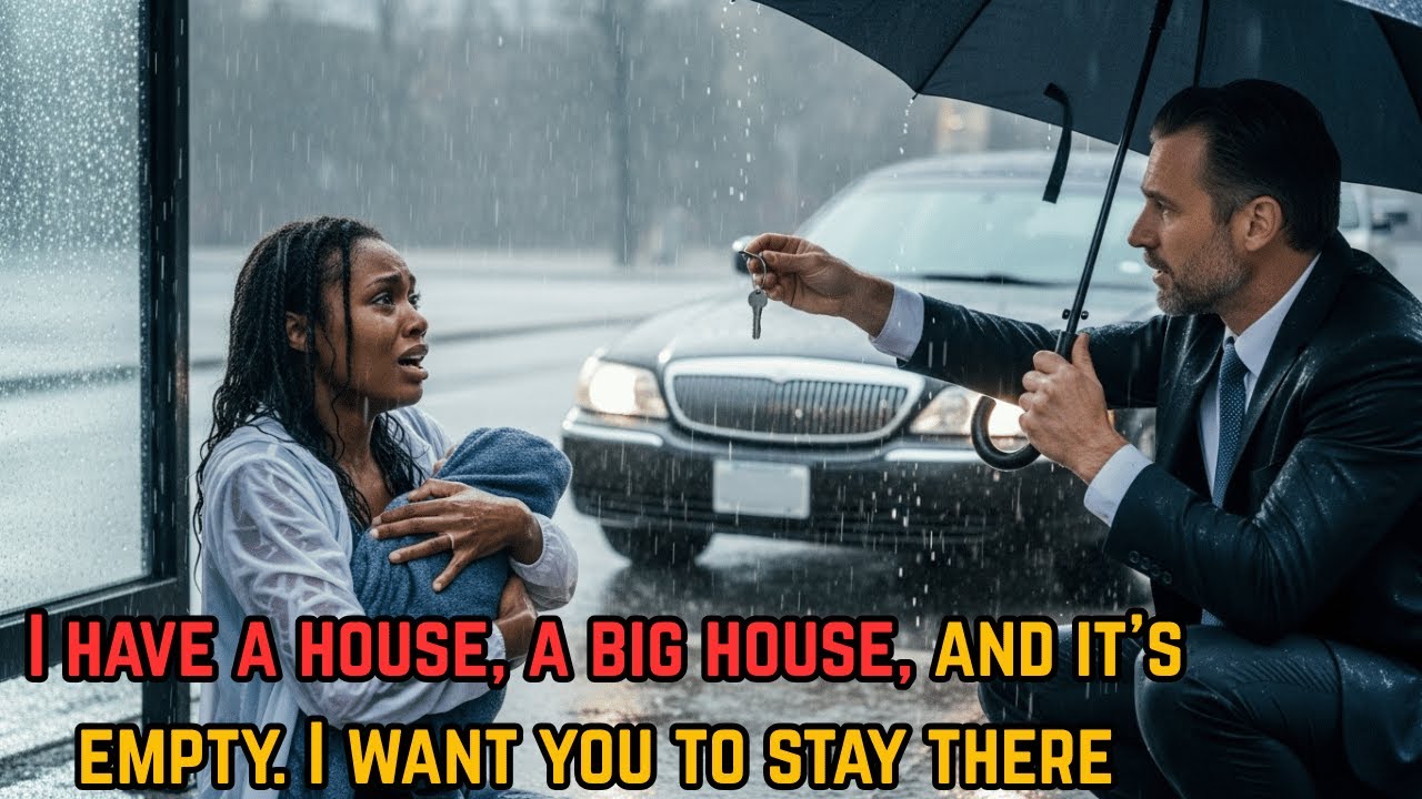 Billionaire on the Way to the Airport Sees a Beggar with a Baby in the Rain and Gives Her the Keys t
