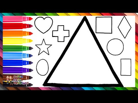 How To Draw And Color Geometric Shapes Step By Step 🔺🟠⭐🟩🔷💜 Drawings For Kids