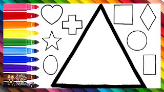 How To Draw And Color Geometric Shapes Step By Step ⭐ Drawings For Kids