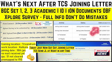 What’s Next After TCS Joining Letter | BGC Set 1, 2, 3 | iON I OBF | ID Documents Upload New Process