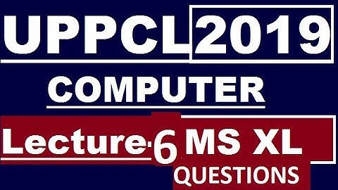 uppcl tg2 computer LECTURE #6 | MS EXCEL QUESTIONS | uppcl tg2 computer question in hindi