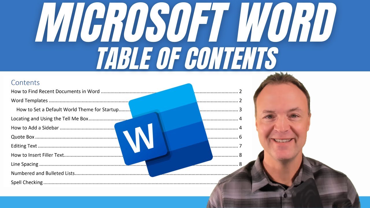Quickly Add a Table of Contents in Microsoft Word YouTube