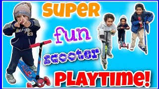 Alexzander Rides New Spiderman Scooter And Plays Outside With Brothers Fun Adventures