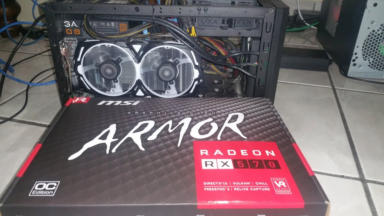 Msi Armor Rx 570 Oc 4gb In My Pc Amd Radeon Rx 570 4gb Gpu Youtube