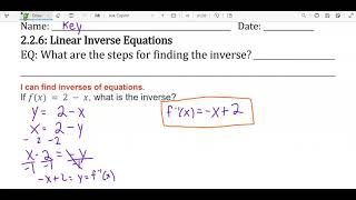 2.2.6 Linear Inverse Equations