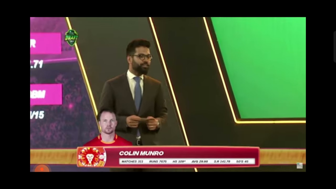 islamabad United first pick Colin Munro for HBL PSL 2021.