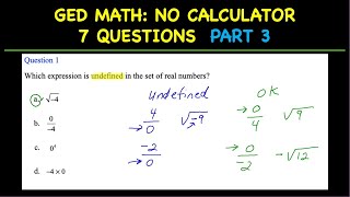 GED Math Test 2021 (7 NO CALCULATOR Practice Test Questions) PART 3