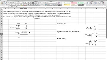 How to Calculate Sample Size to Contruct a Confidence Interval with Given Margin Error