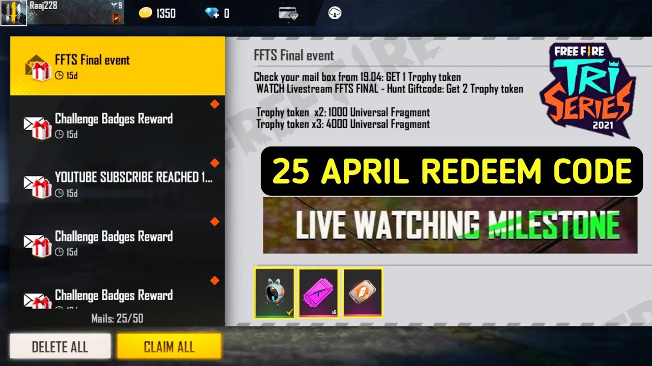 Garena Free Fire redeem codes for April 25, 2023: Get party animal