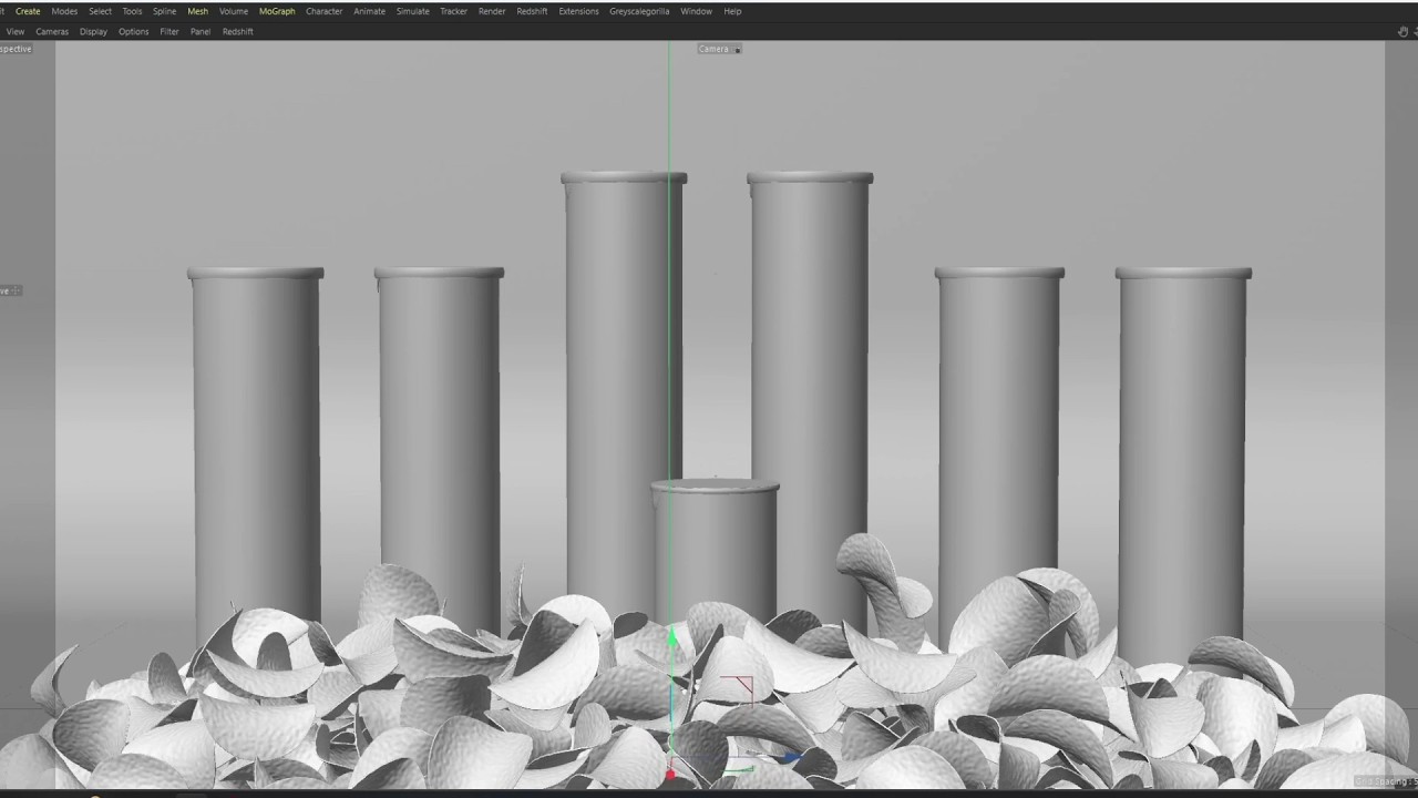 Pringles CGI commercial behind-the-scenes, Cinema 4D and Redshift viewport render breakdown