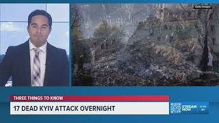 Russia launches massive overnight strike on Kyiv, killing at least 17 including children