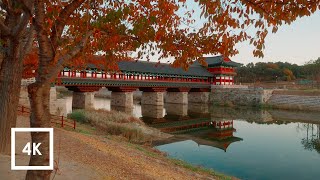 Sunset in Gyeongju, Korea and Woljeonggyo Bridge