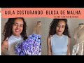 Blusa de malha máquina reta com costuras embutidas de ombro Alana Santos Blogger